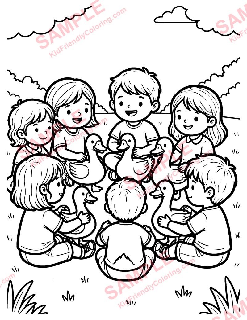 Duck Duck Goose coloring page preview