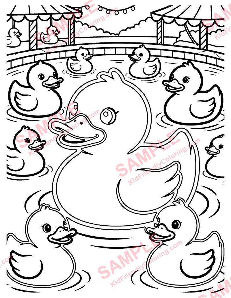 Duck Pond Game coloring page preview
