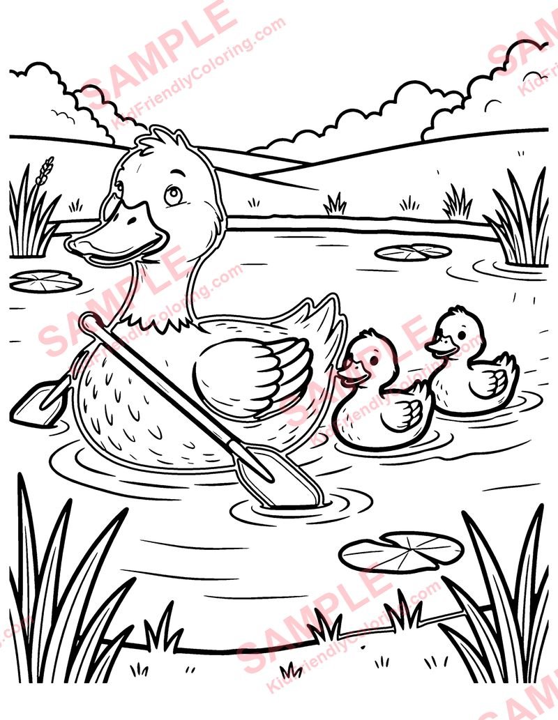 Duck Pond Parade coloring page preview