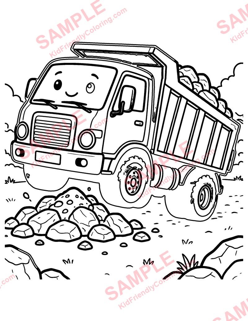 Dump Truck coloring page preview