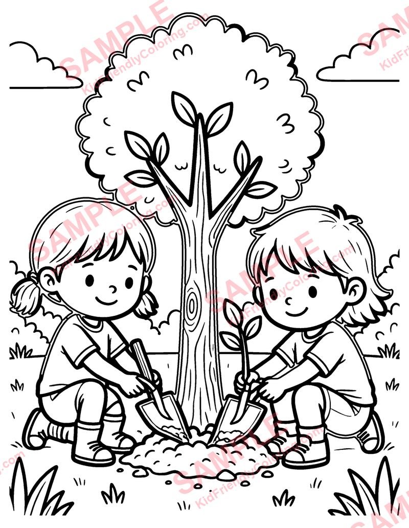 Earth Day coloring page preview