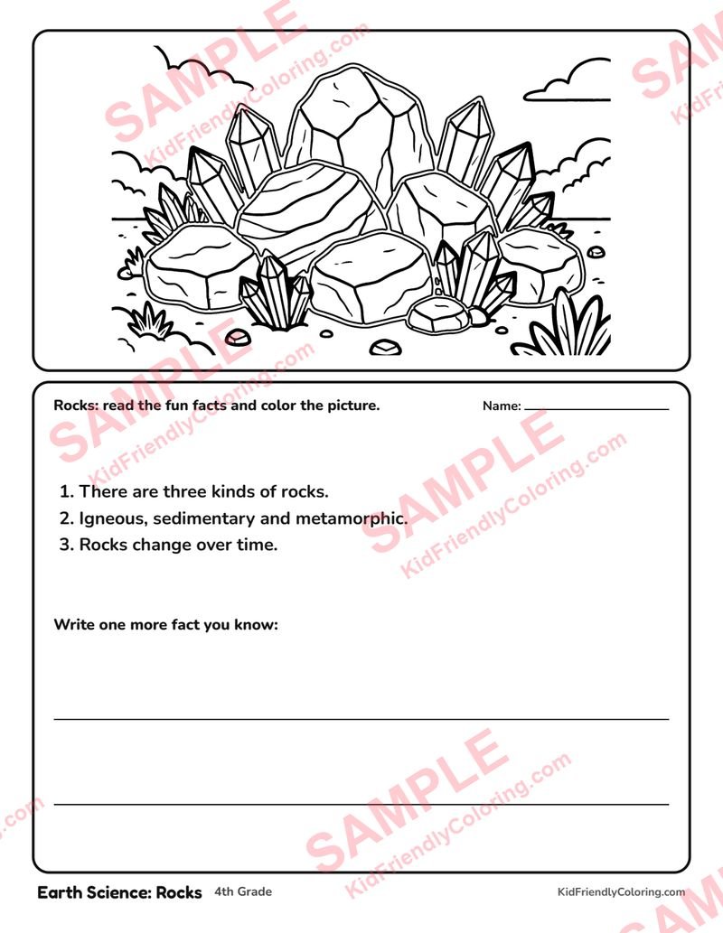 Earth Science: Rocks coloring page preview