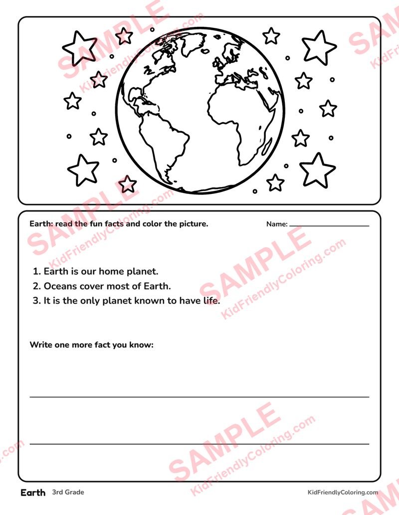Earth coloring page preview