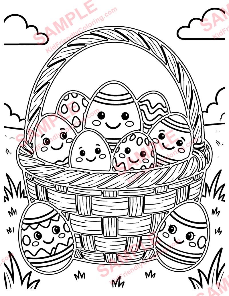 Easter Basket coloring page preview