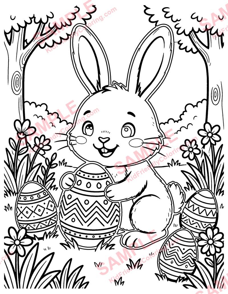 Easter Bunny coloring page preview