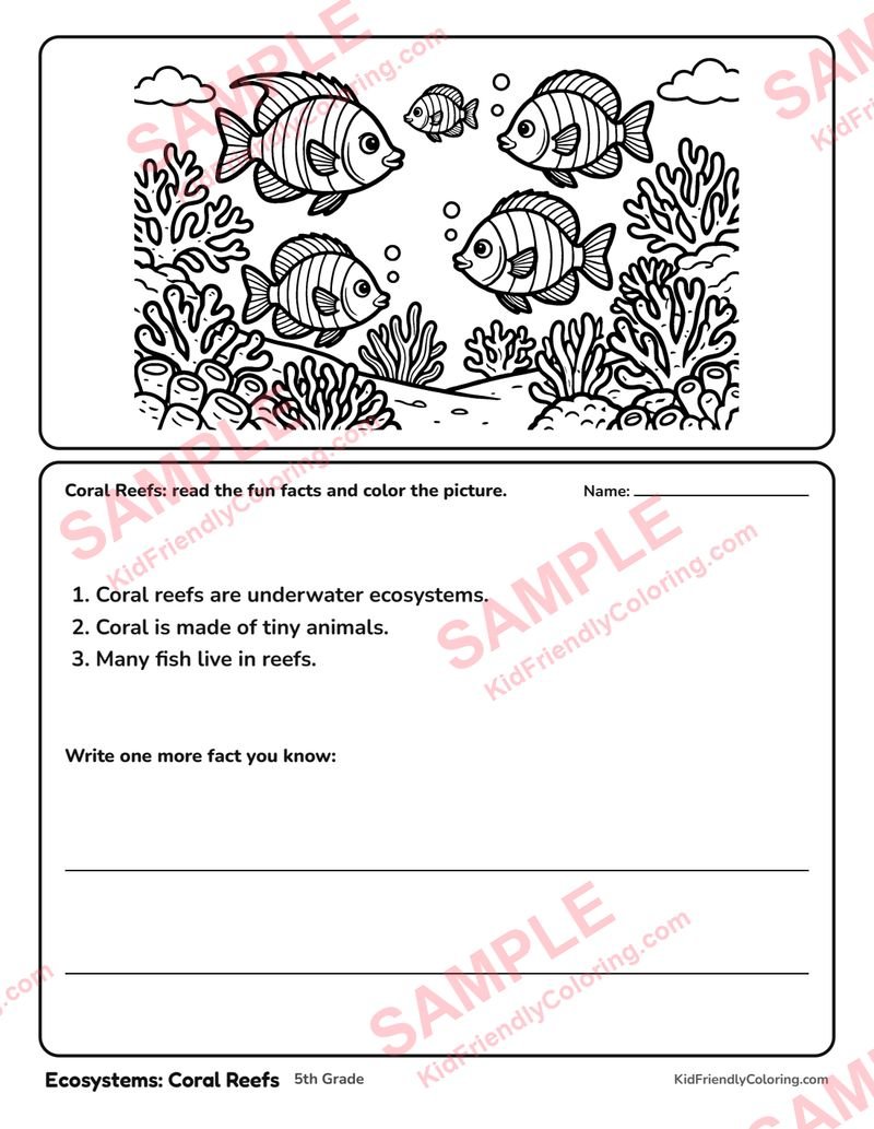 Ecosystems: Coral Reefs coloring page preview