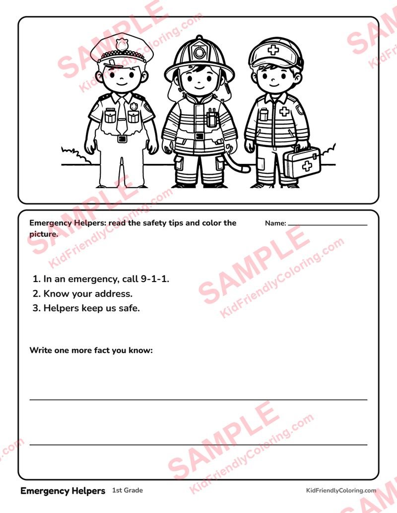 Emergency Helpers coloring page preview