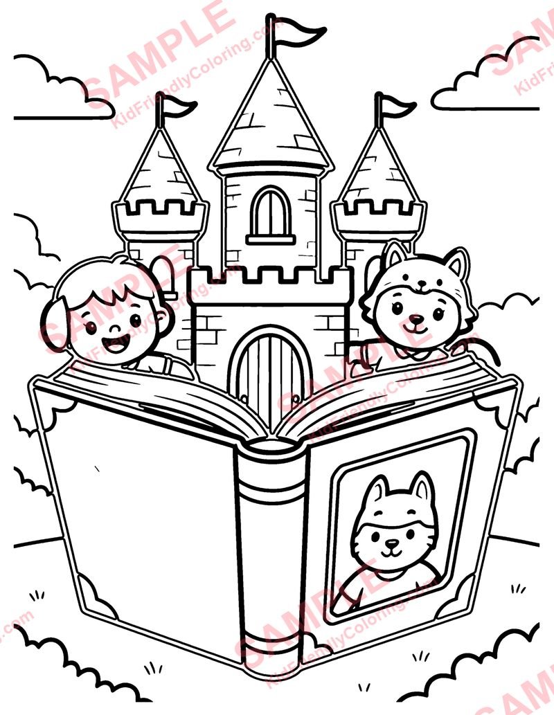 Enchanted Book coloring page preview
