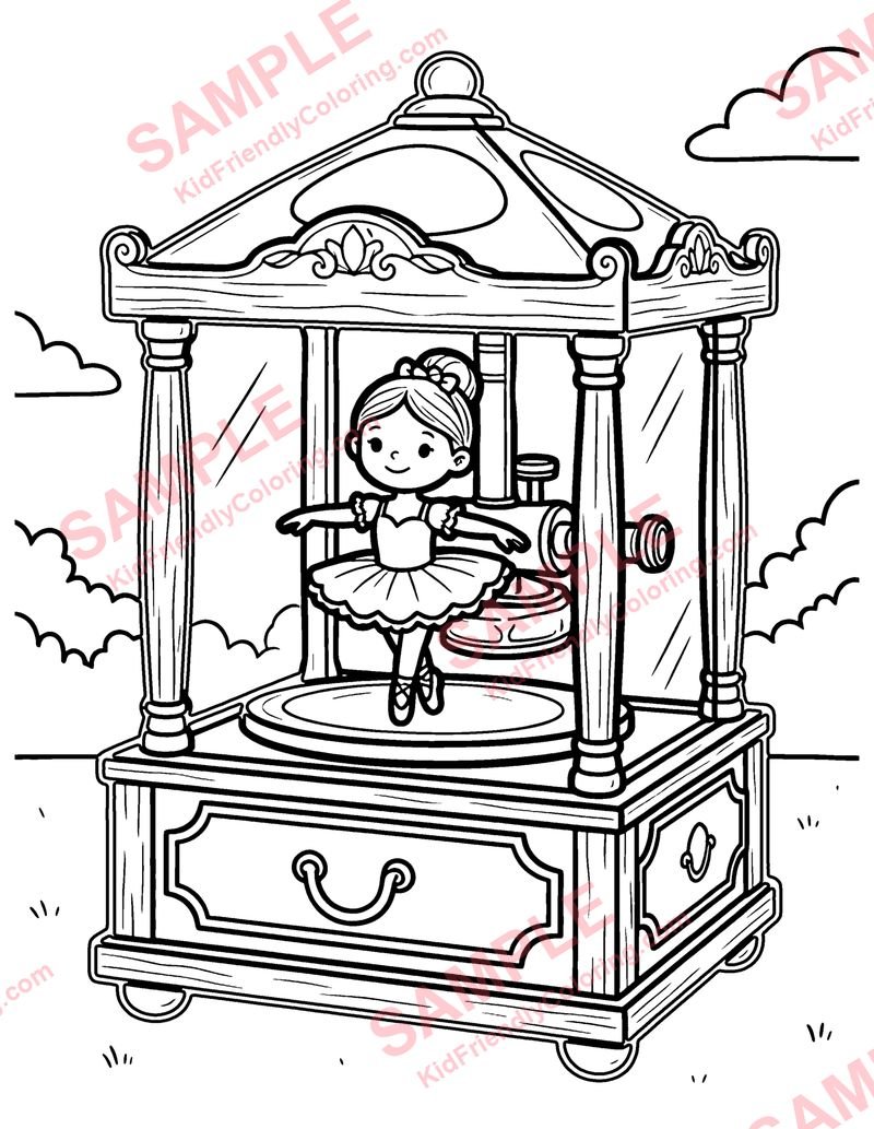 Enchanted Music Box coloring page preview