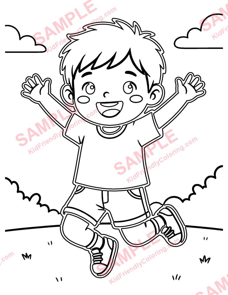 Excited Face coloring page preview