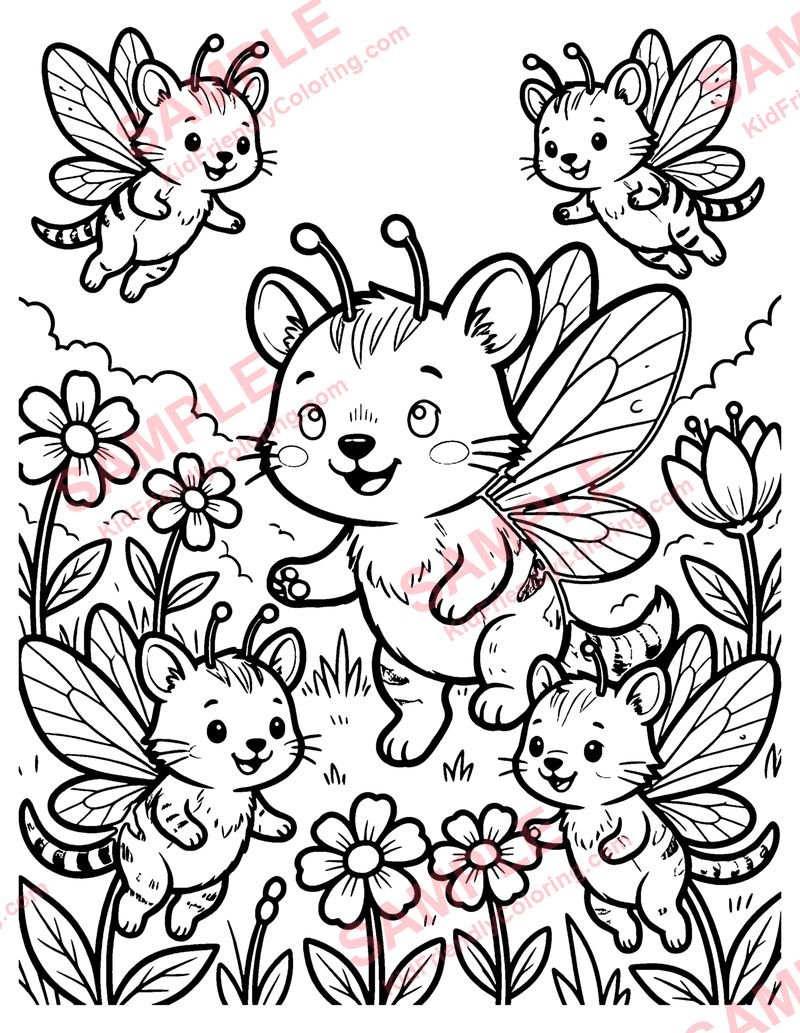 Fairy Animals coloring page preview