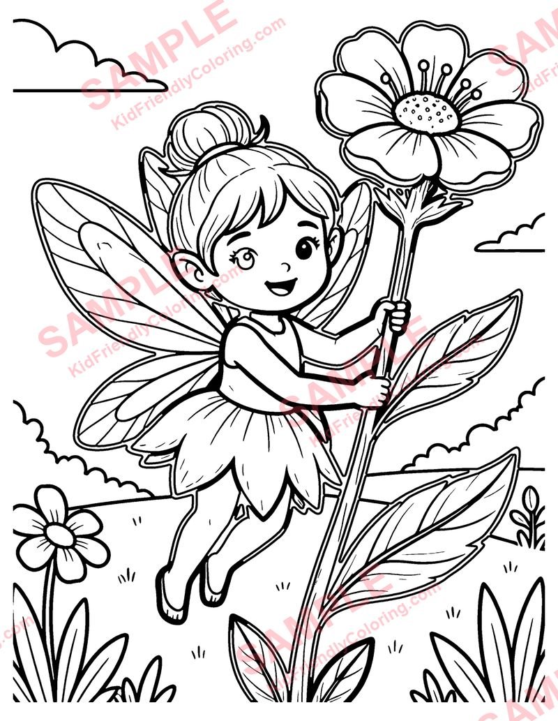 Fairy Swing coloring page preview