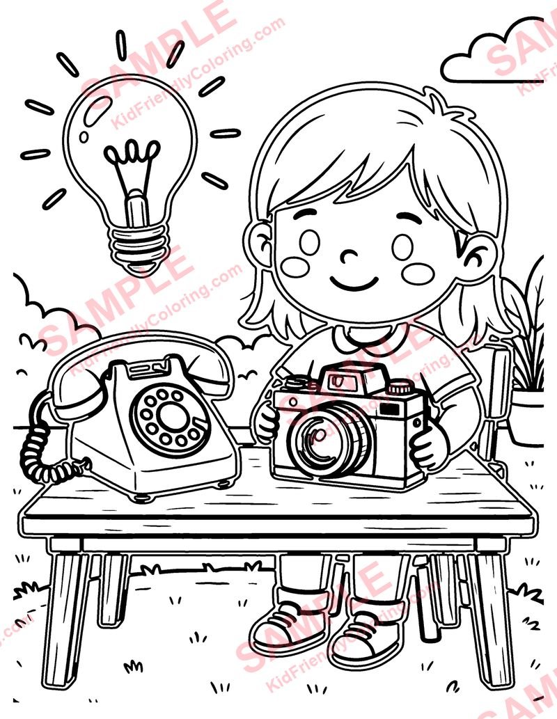 Famous Inventions coloring page preview