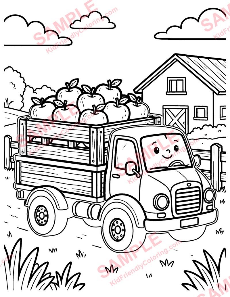 Farm Truck coloring page preview