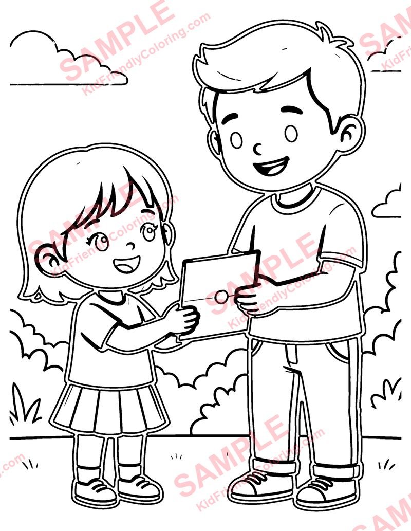 Father's Day coloring page preview