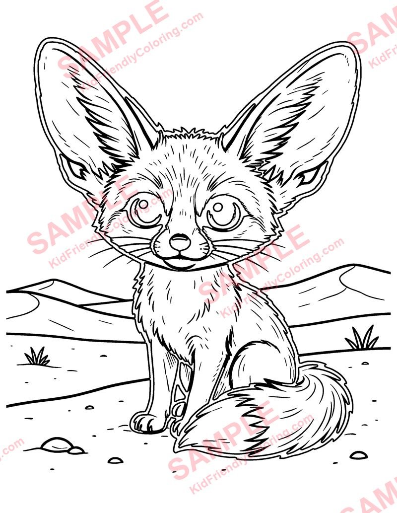 Fennec Fox coloring page preview