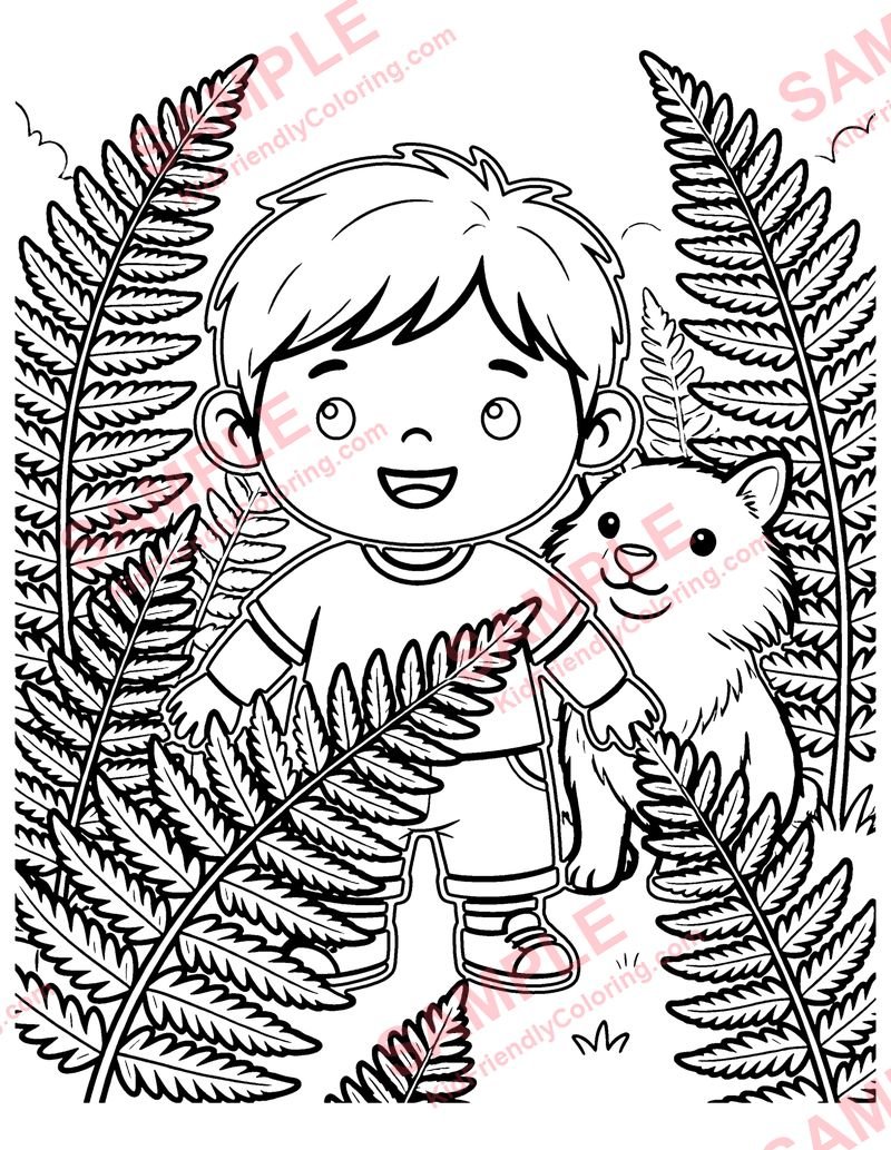 Fern Fronds coloring page preview