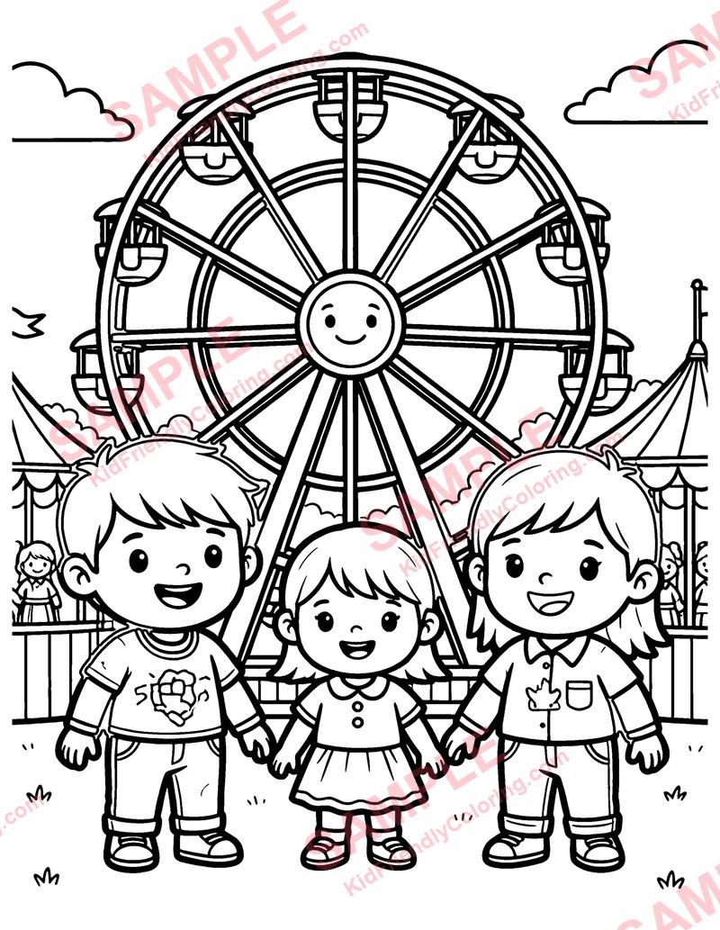 Ferris Wheel coloring page preview