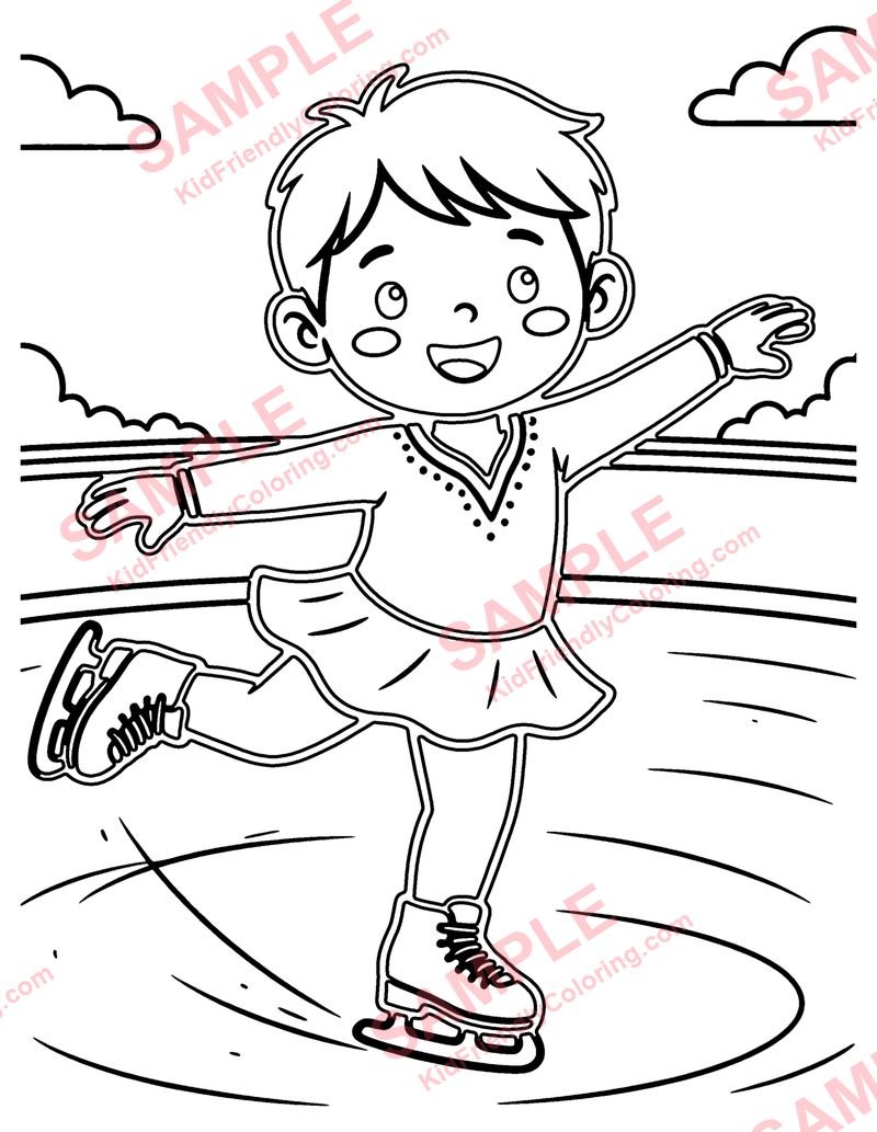 Figure Skating coloring page preview