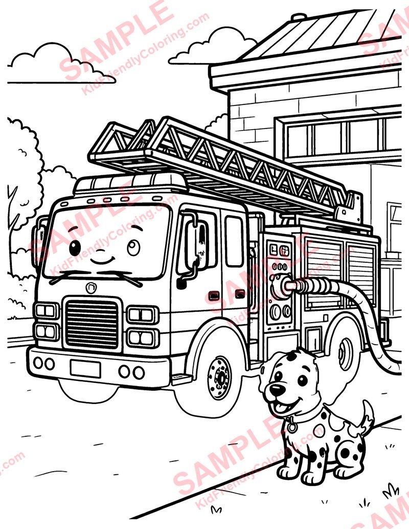 Fire Truck coloring page preview