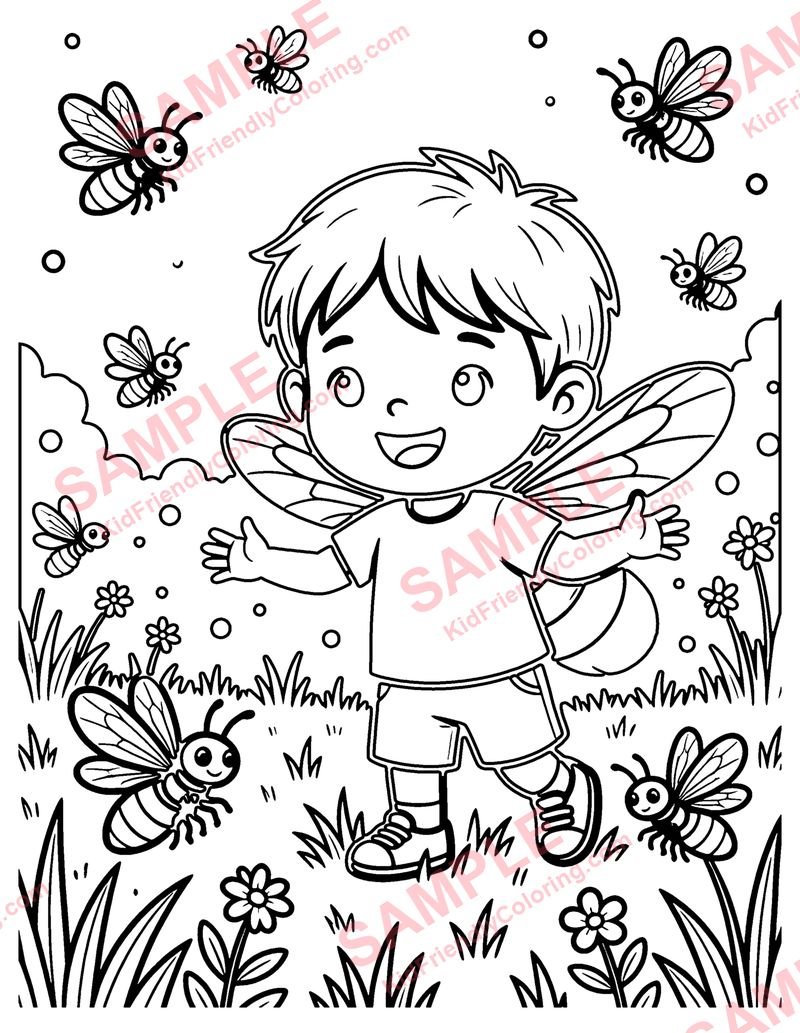 Firefly Night coloring page preview