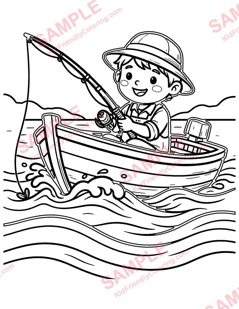 Fishing Boat coloring page preview