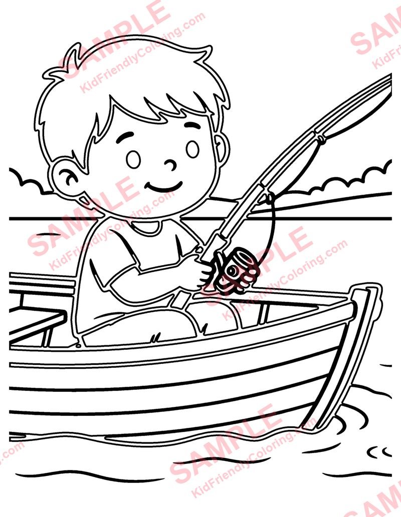 Fishing Trip coloring page preview