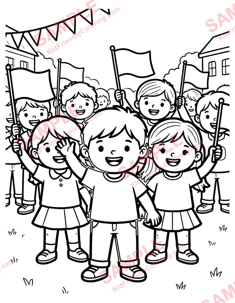 Flag Day coloring page preview