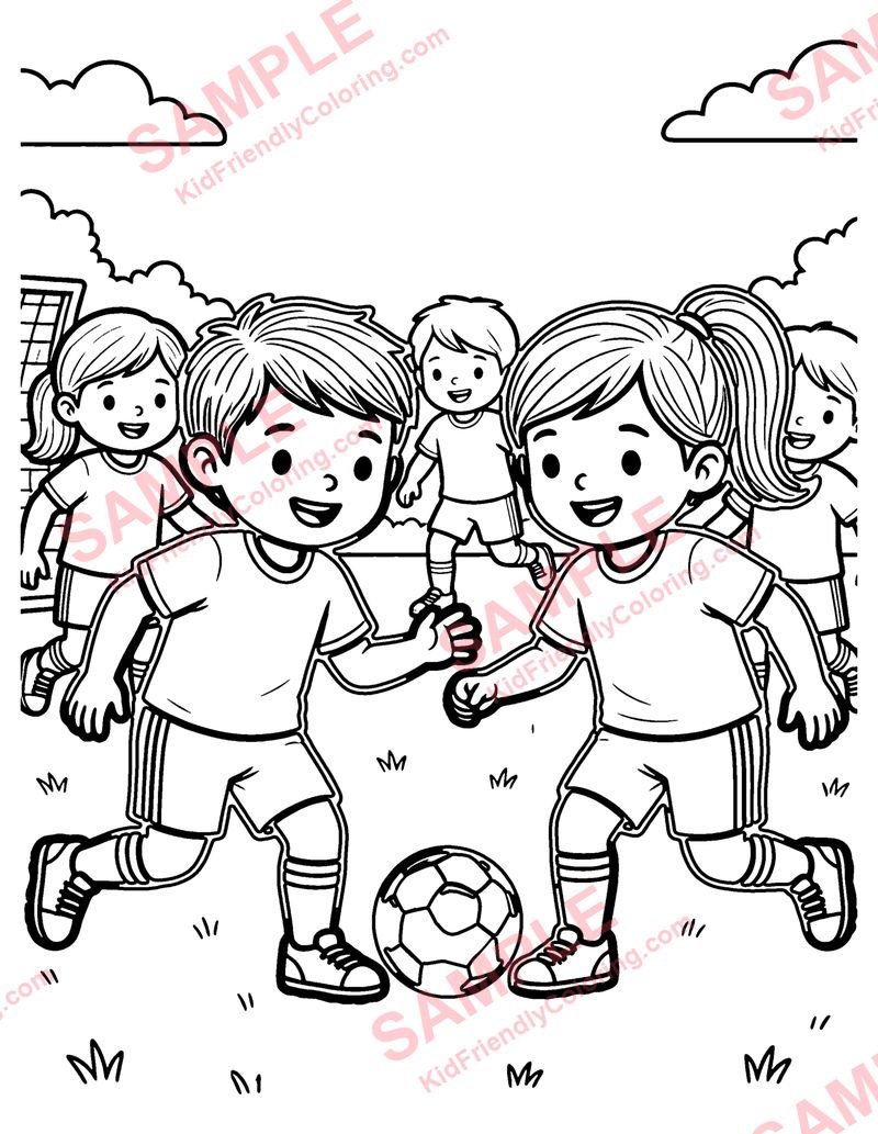 Flag Football coloring page preview