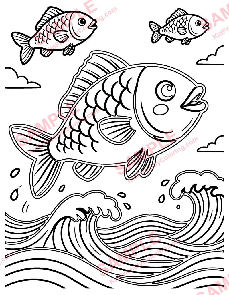 Flying Fish coloring page preview