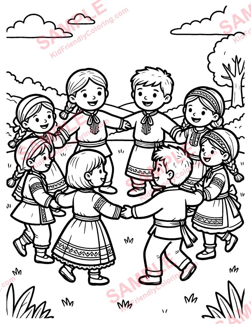Folk Dance coloring page preview