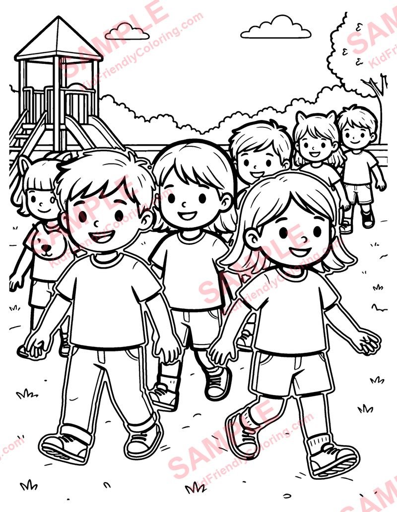 Follow the Leader coloring page preview