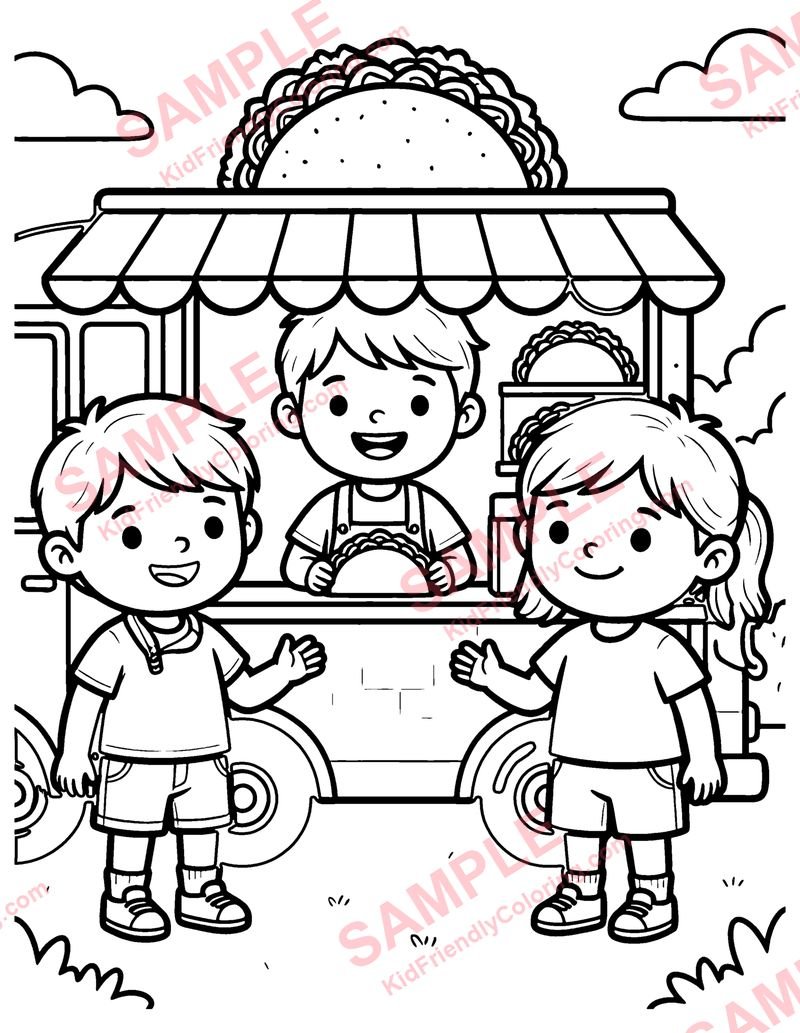 Food Truck coloring page preview