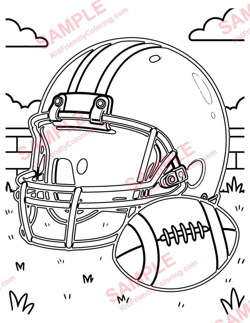 Football Helmet coloring page preview