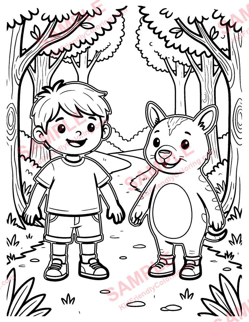 Forest Path coloring page preview
