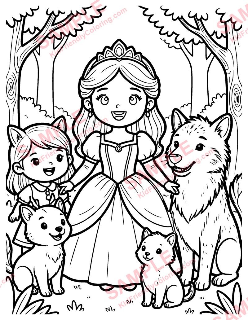 Forest Princess coloring page preview