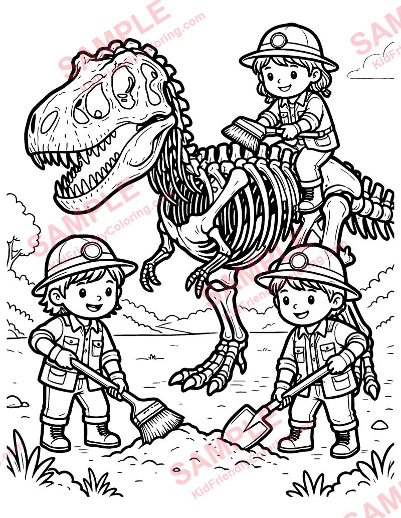 Fossil Dig coloring page preview