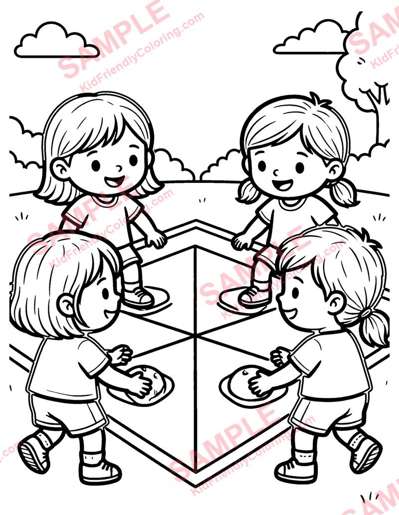 Four Square coloring page preview