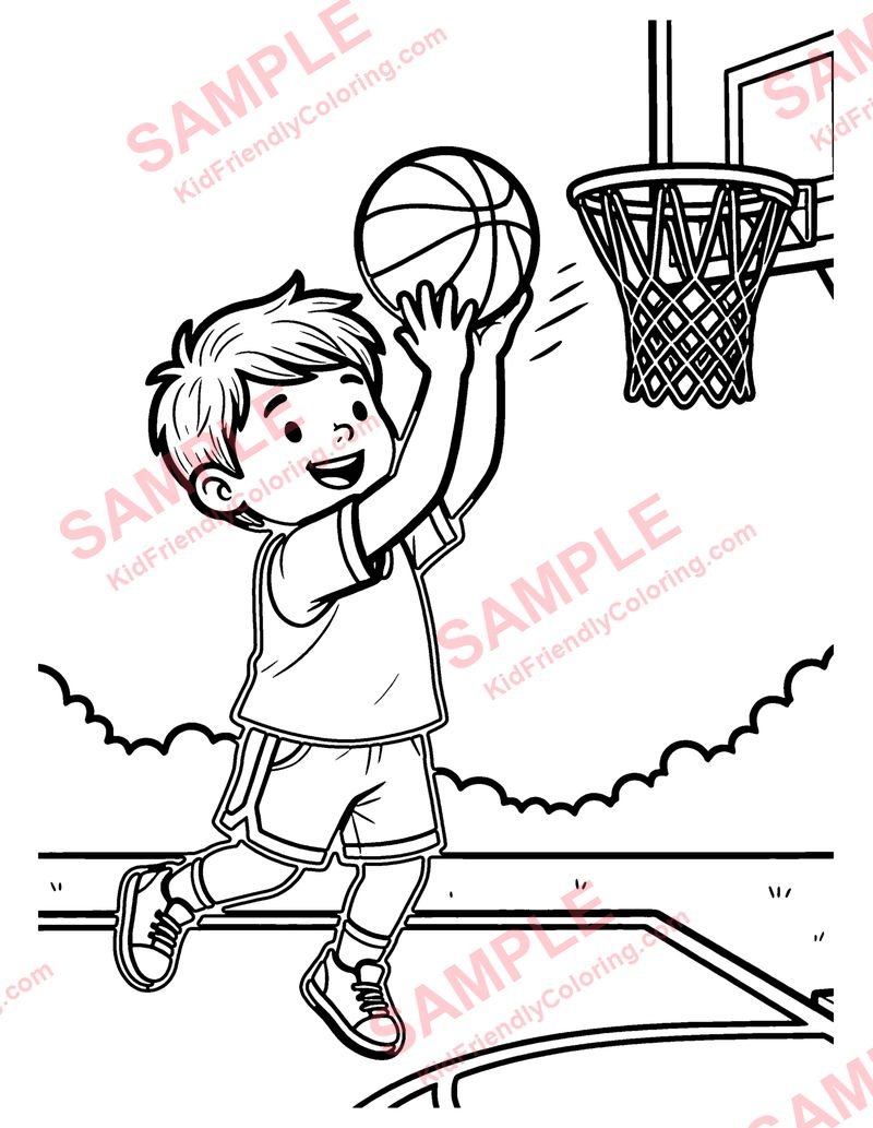 Free Throw coloring page preview