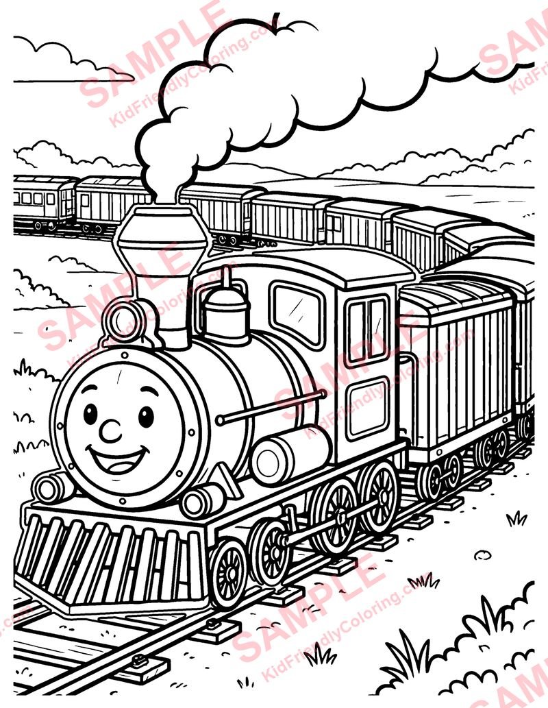 Freight Train coloring page preview