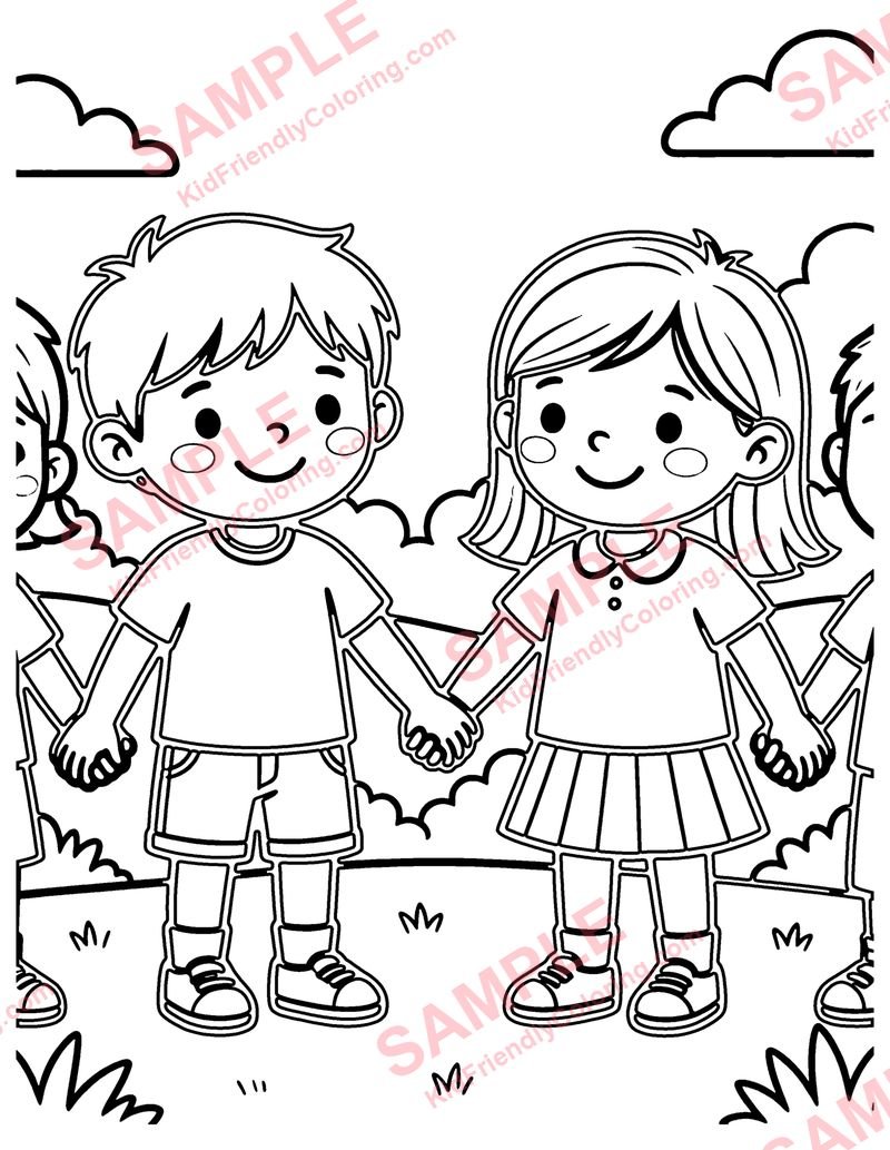 Friendship Day coloring page preview