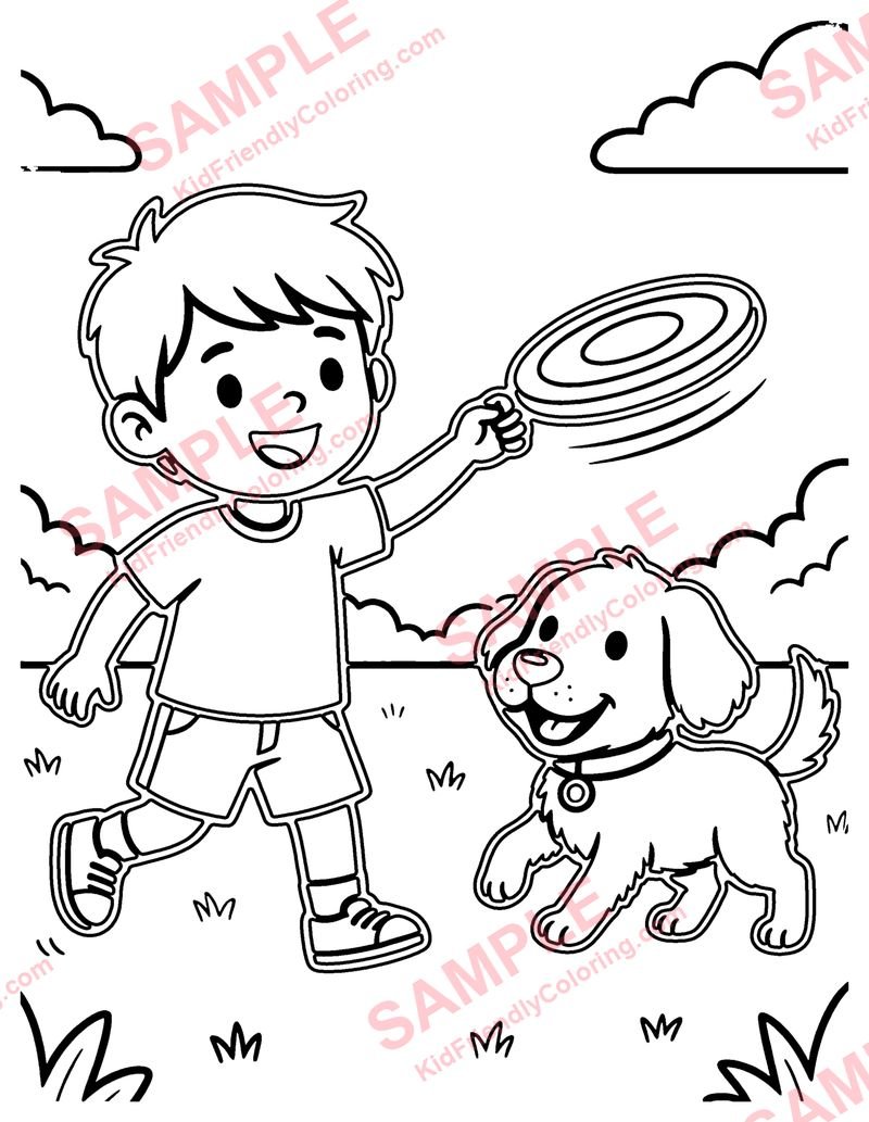 Frisbee coloring page preview