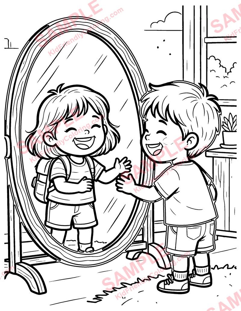 Fun House Mirror coloring page preview