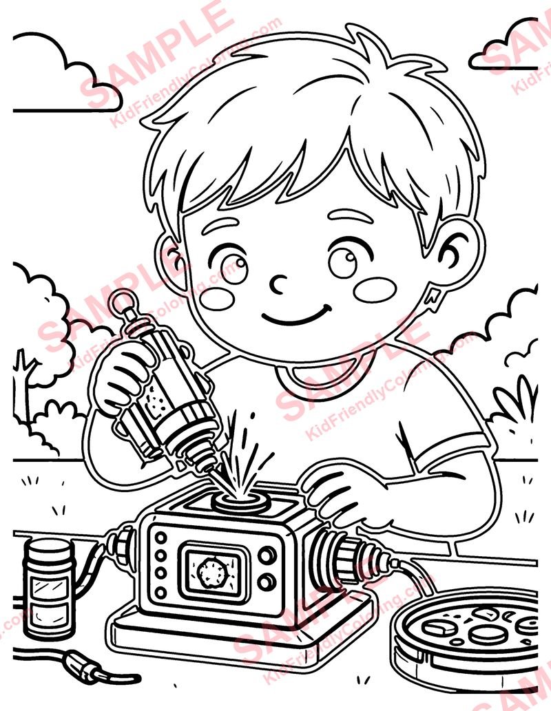 Gadget Workshop coloring page preview