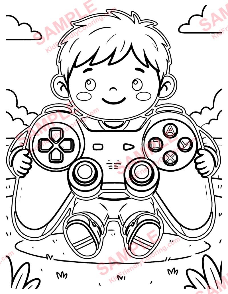 Game Controller coloring page preview