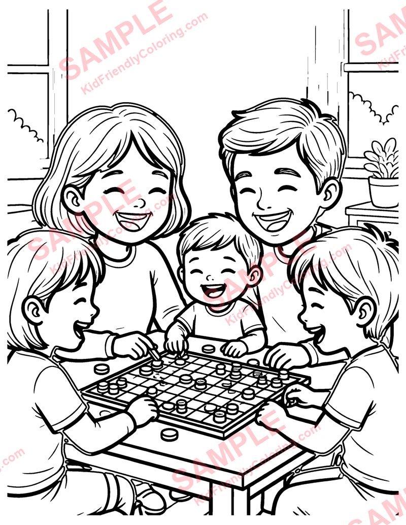 Game Night coloring page preview