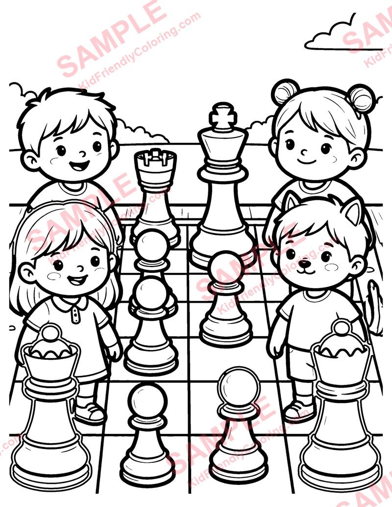 Game Pieces coloring page preview