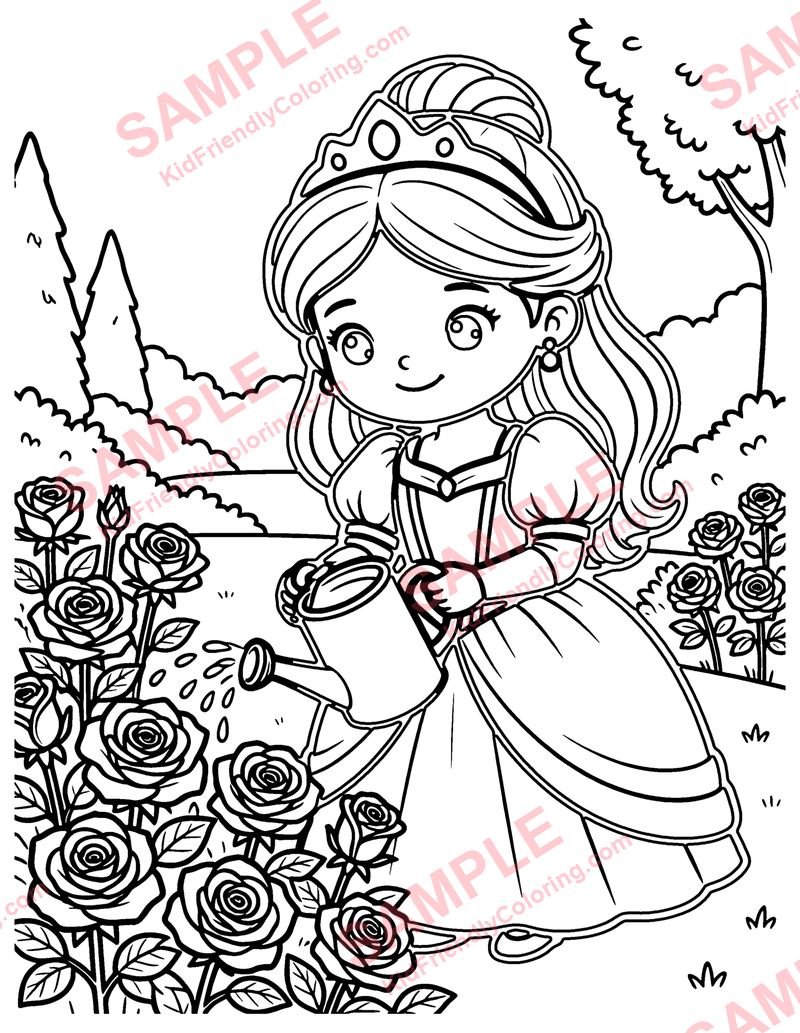Garden Princess coloring page preview
