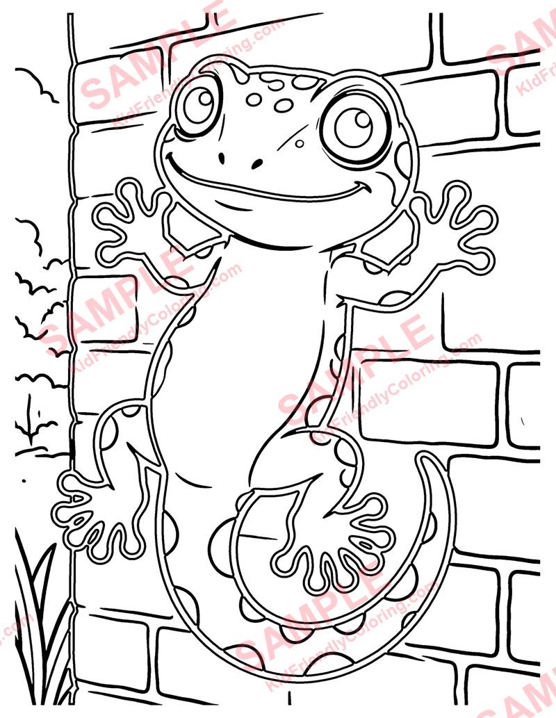 Gecko coloring page preview