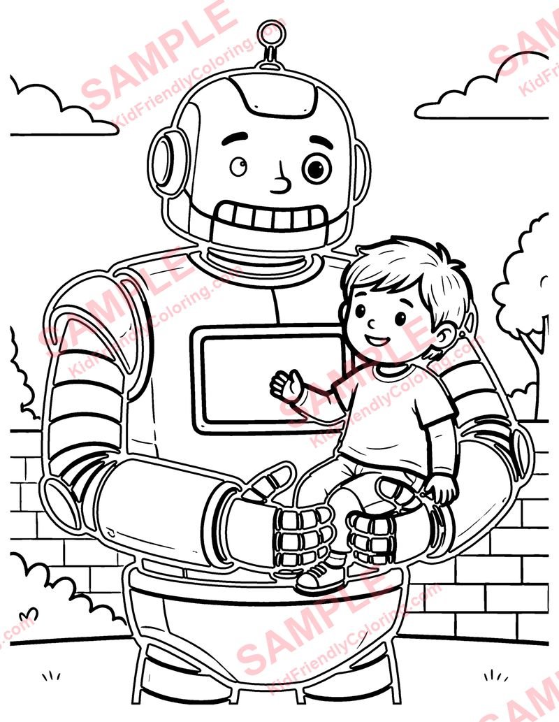 Giant Robot coloring page preview
